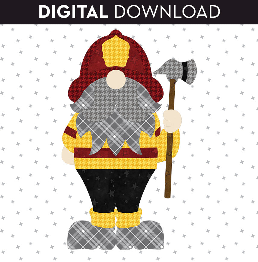 Firefighter Gnome Applique