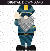 Police Officer Gnome Applique