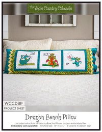 Dragon Bench Pillow Pattern (Embroidery not included)