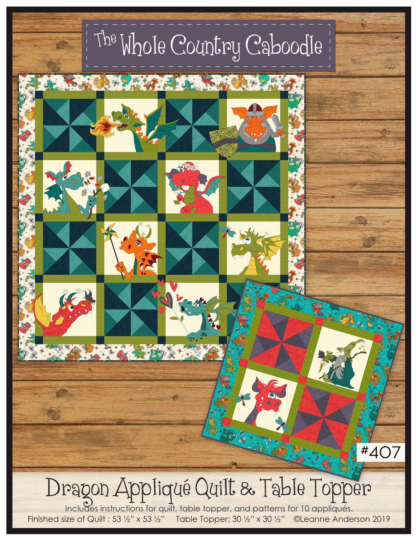 Dragon Applique Quilt & Table Topper Pattern