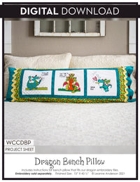 Dragon Bench Pillow Pattern (Embroidery not included)
