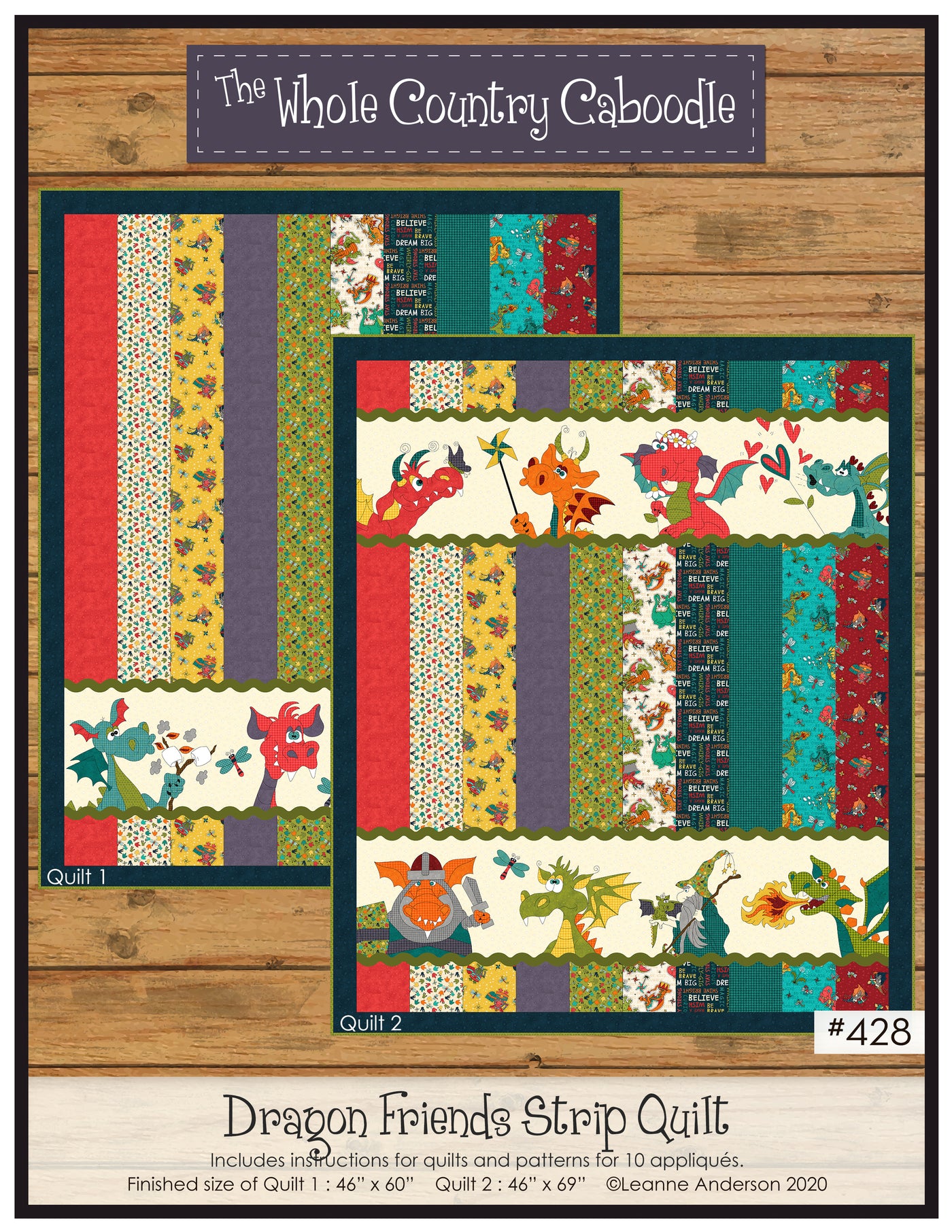 Dragon Friends Strip Quilt Pattern