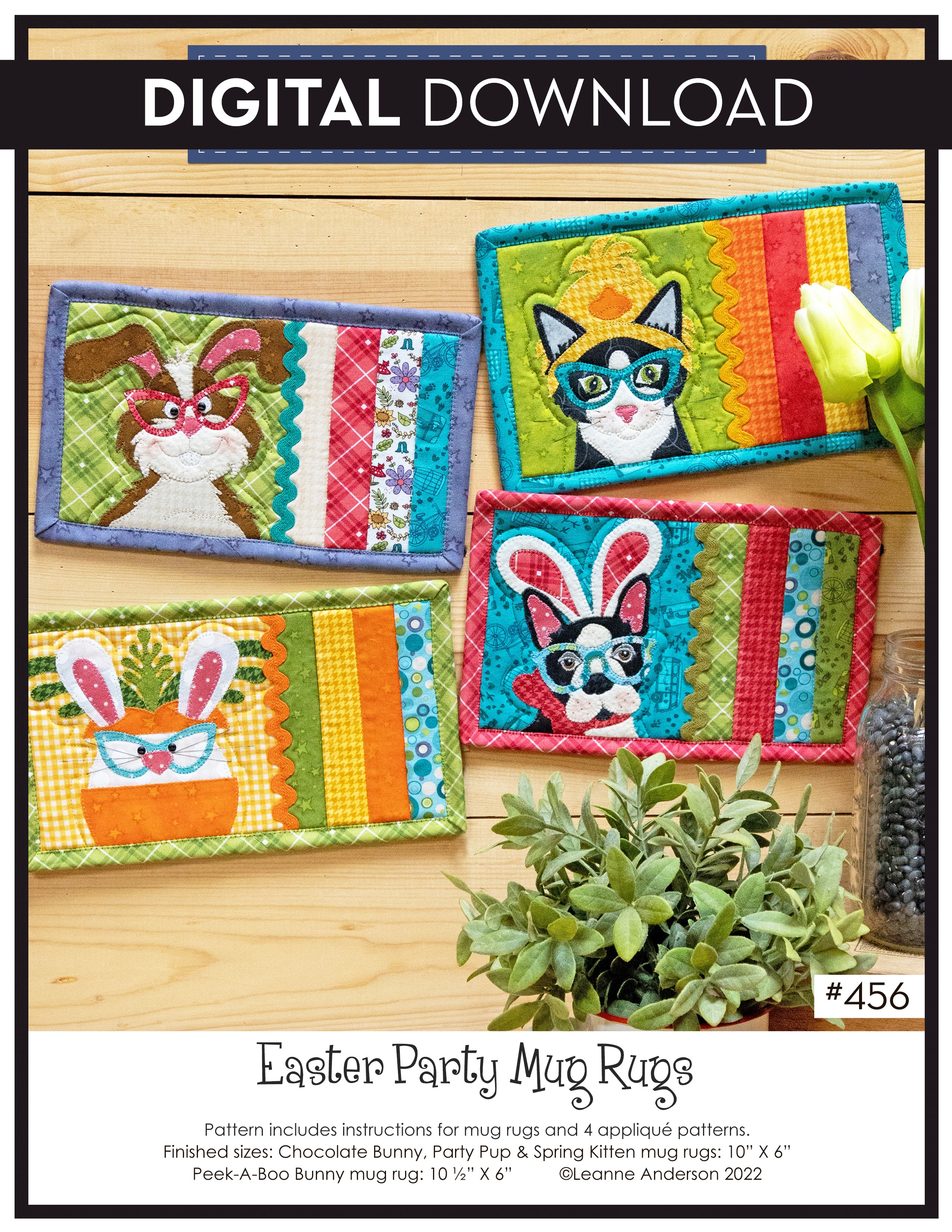Easter Party Mug Rugs Pattern