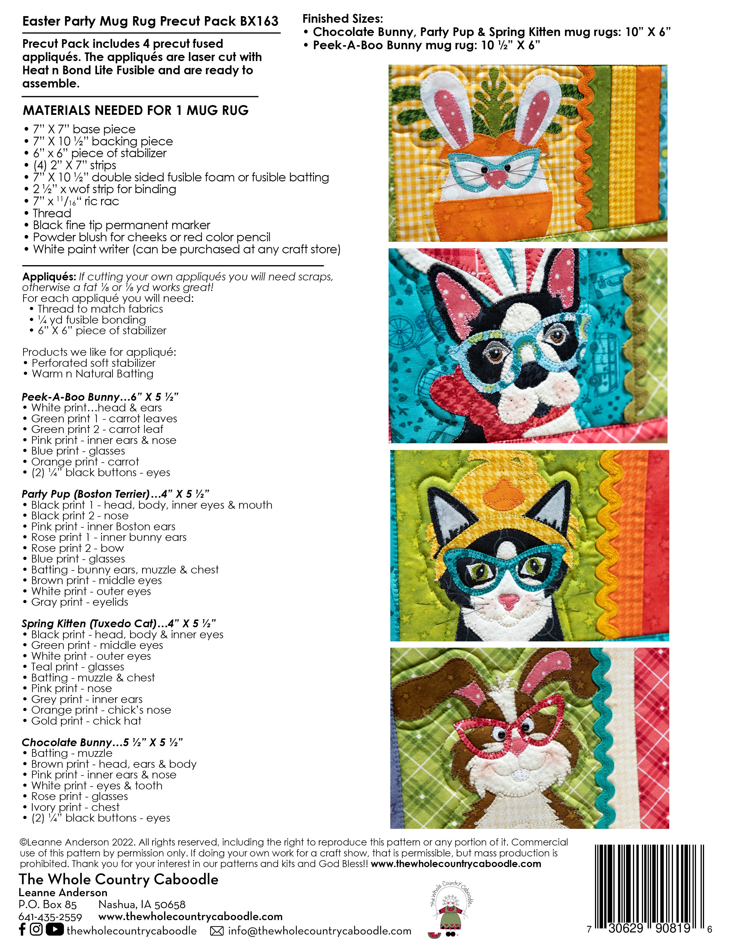 Easter Party Mug Rugs Pattern