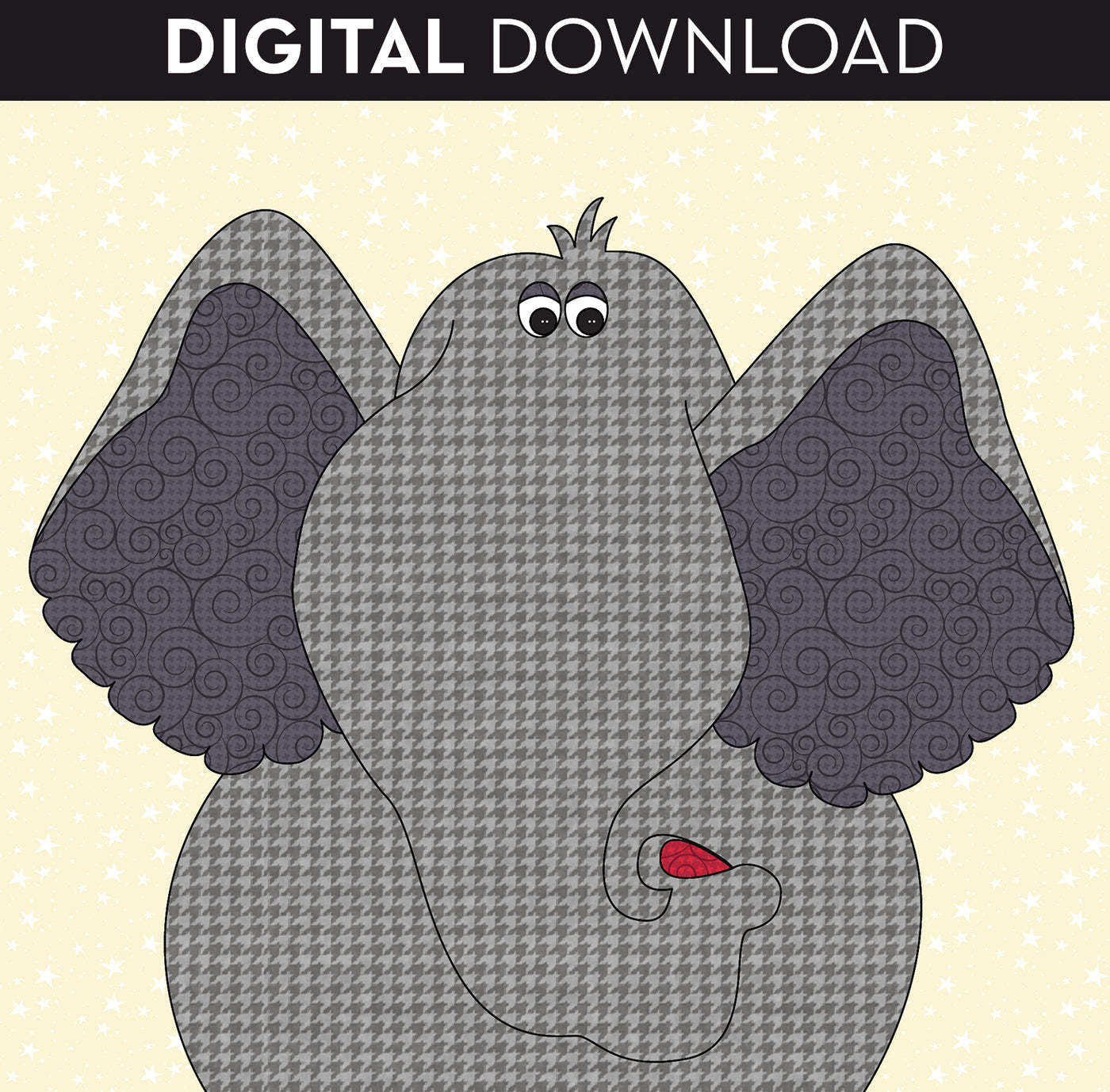 Elephant Head Applique