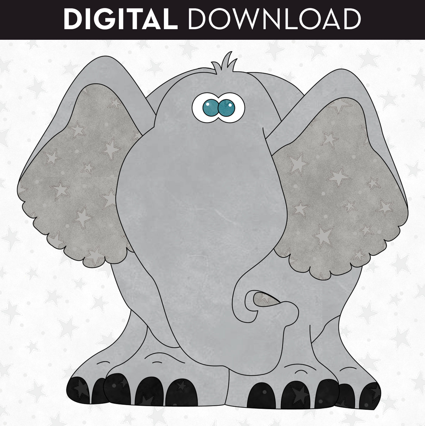Ellie The Elephant Applique