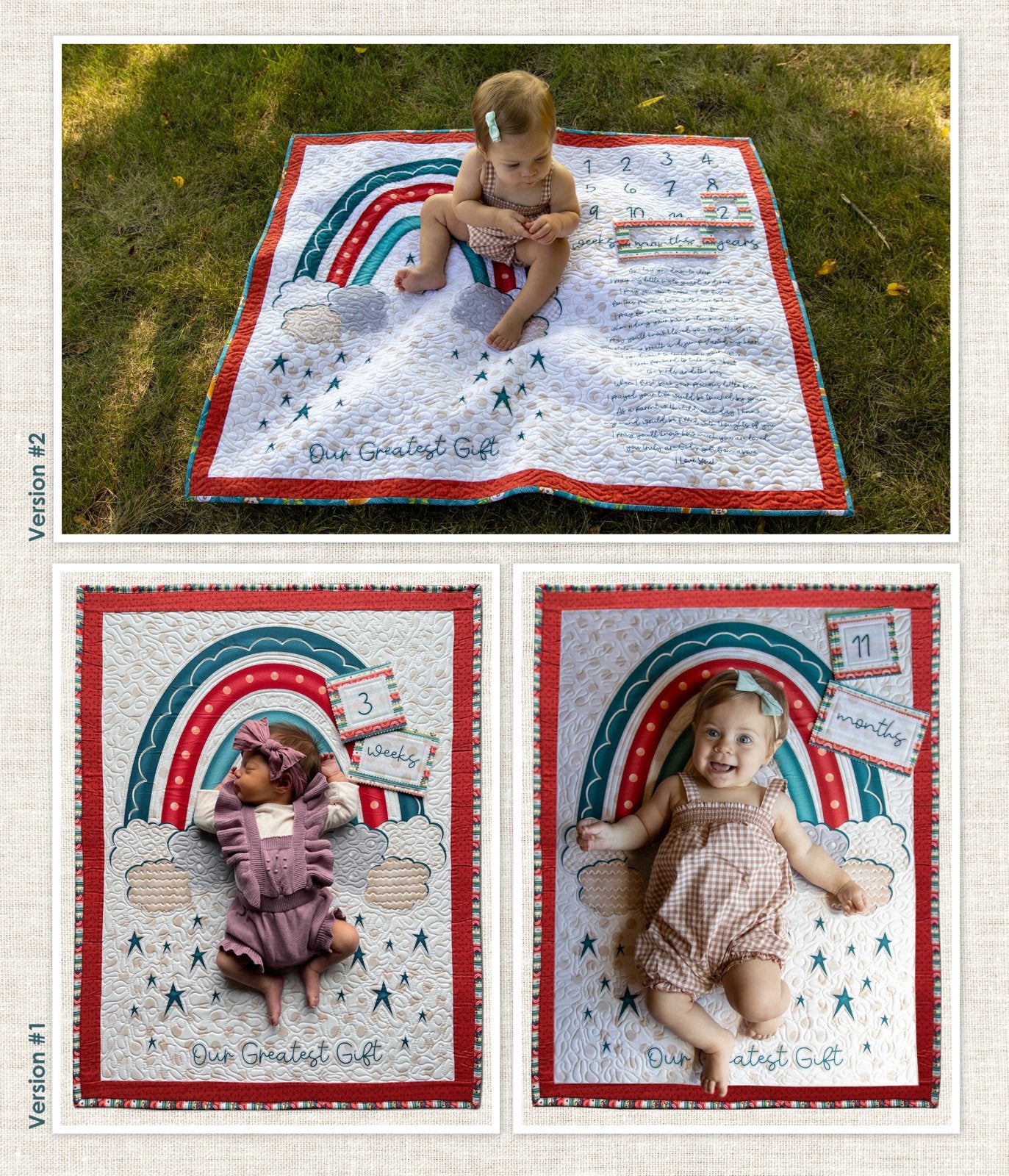 Elyse's Rainbow Milestone Blanket Pattern