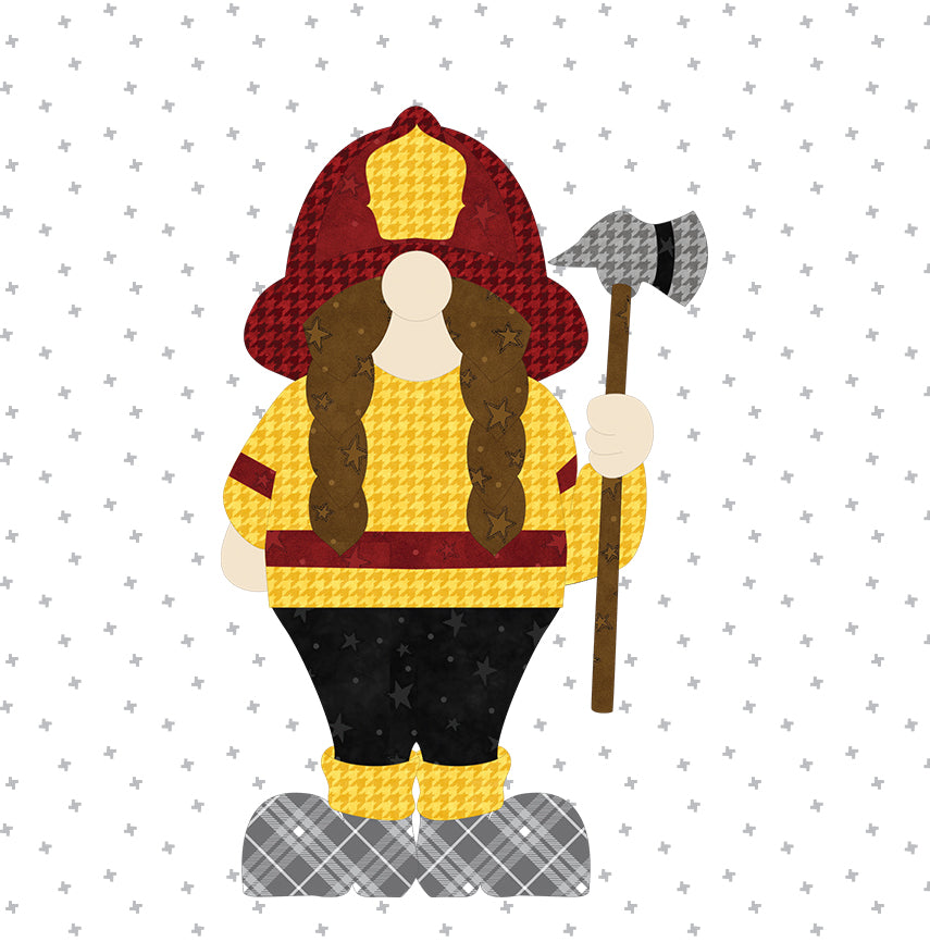 Firefighter 2 Gnome Applique