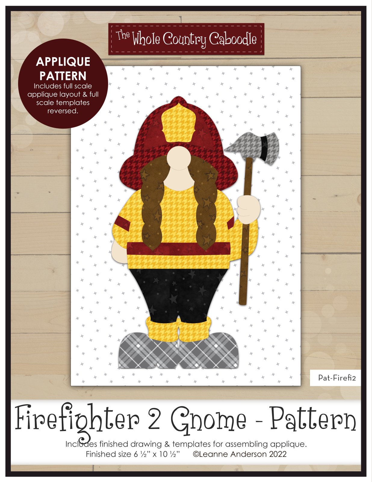 Firefighter 2 Gnome Applique