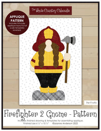 Firefighter 2 Gnome Applique