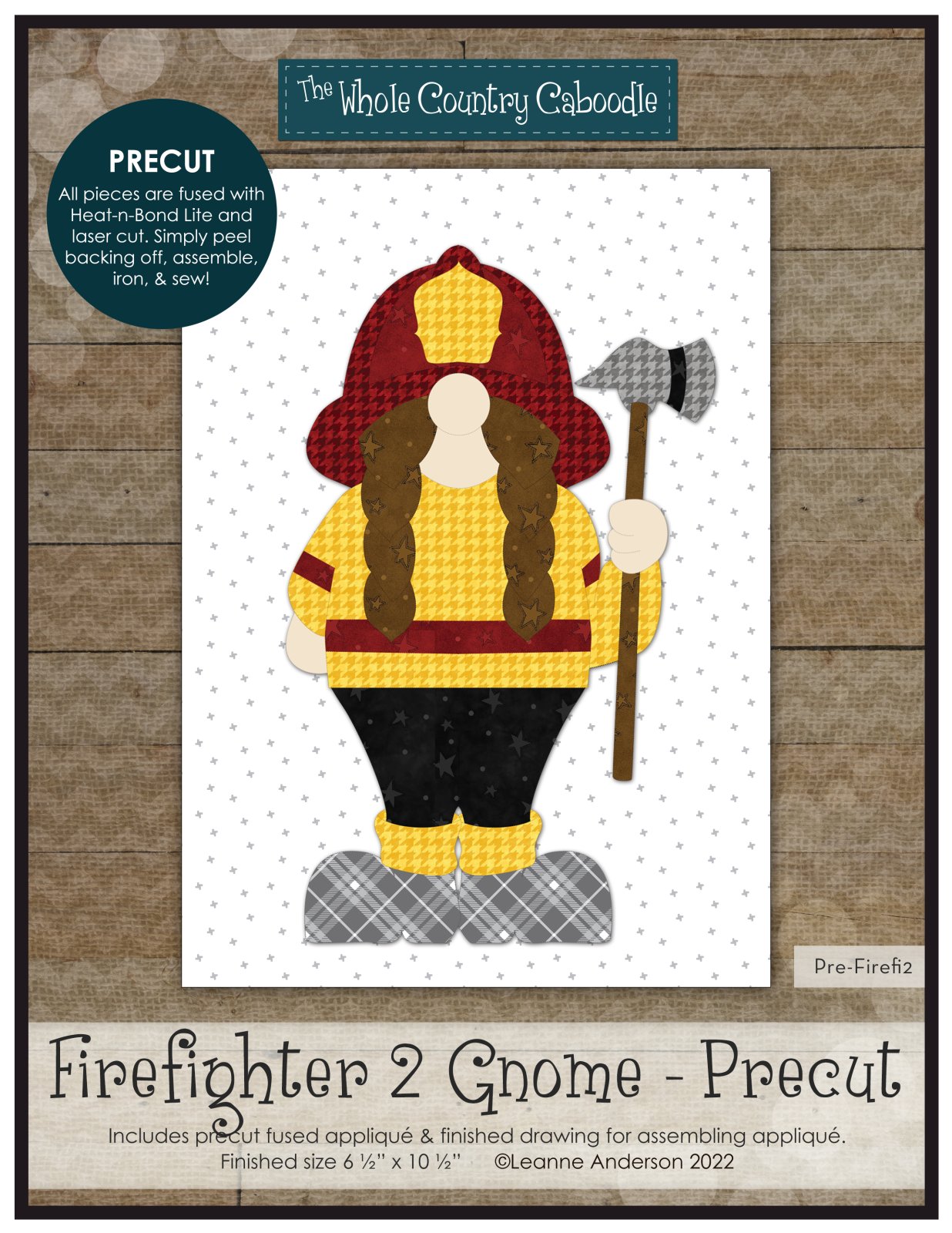 Firefighter 2 Gnome Applique