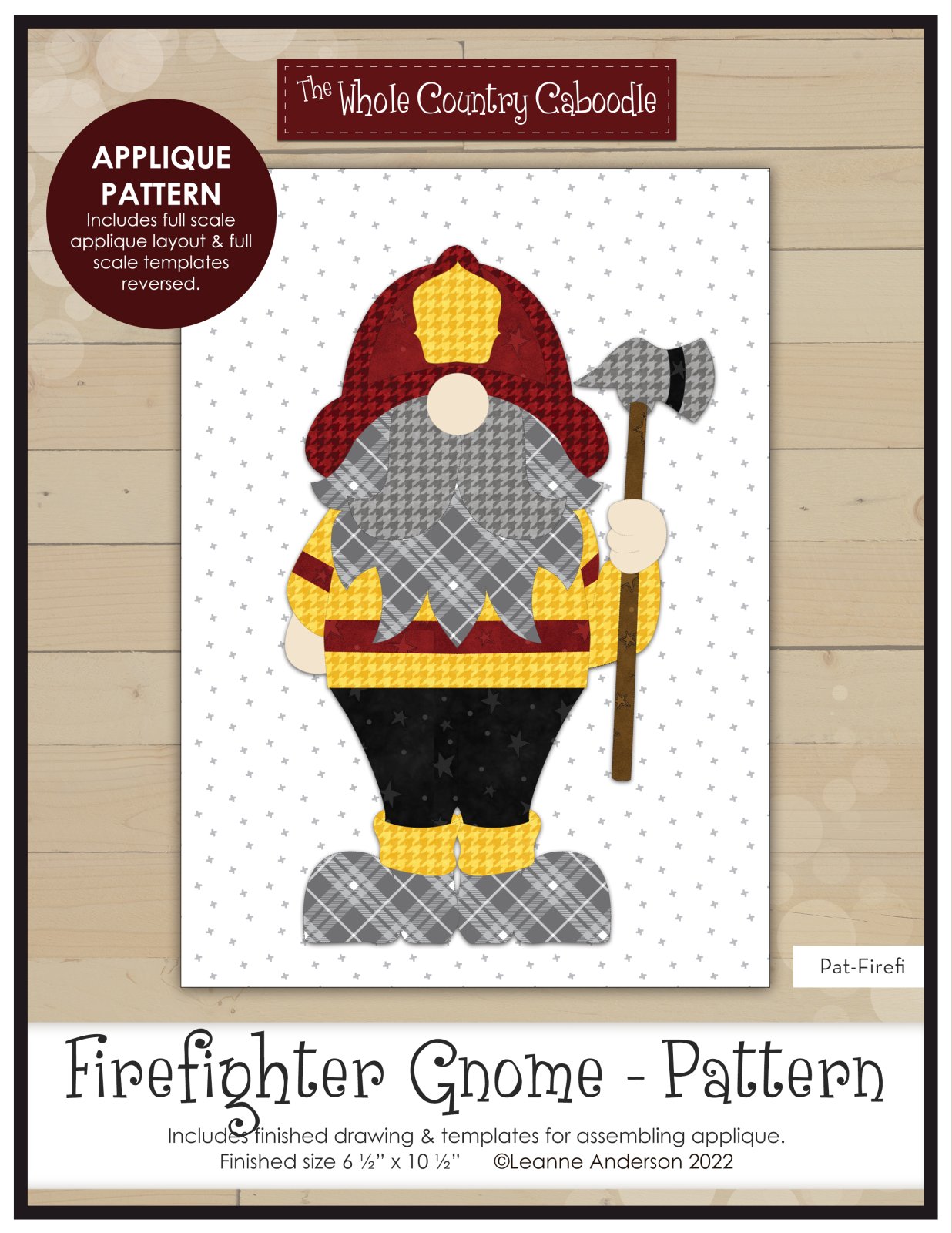 Firefighter Gnome Applique