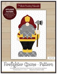 Firefighter Gnome Applique
