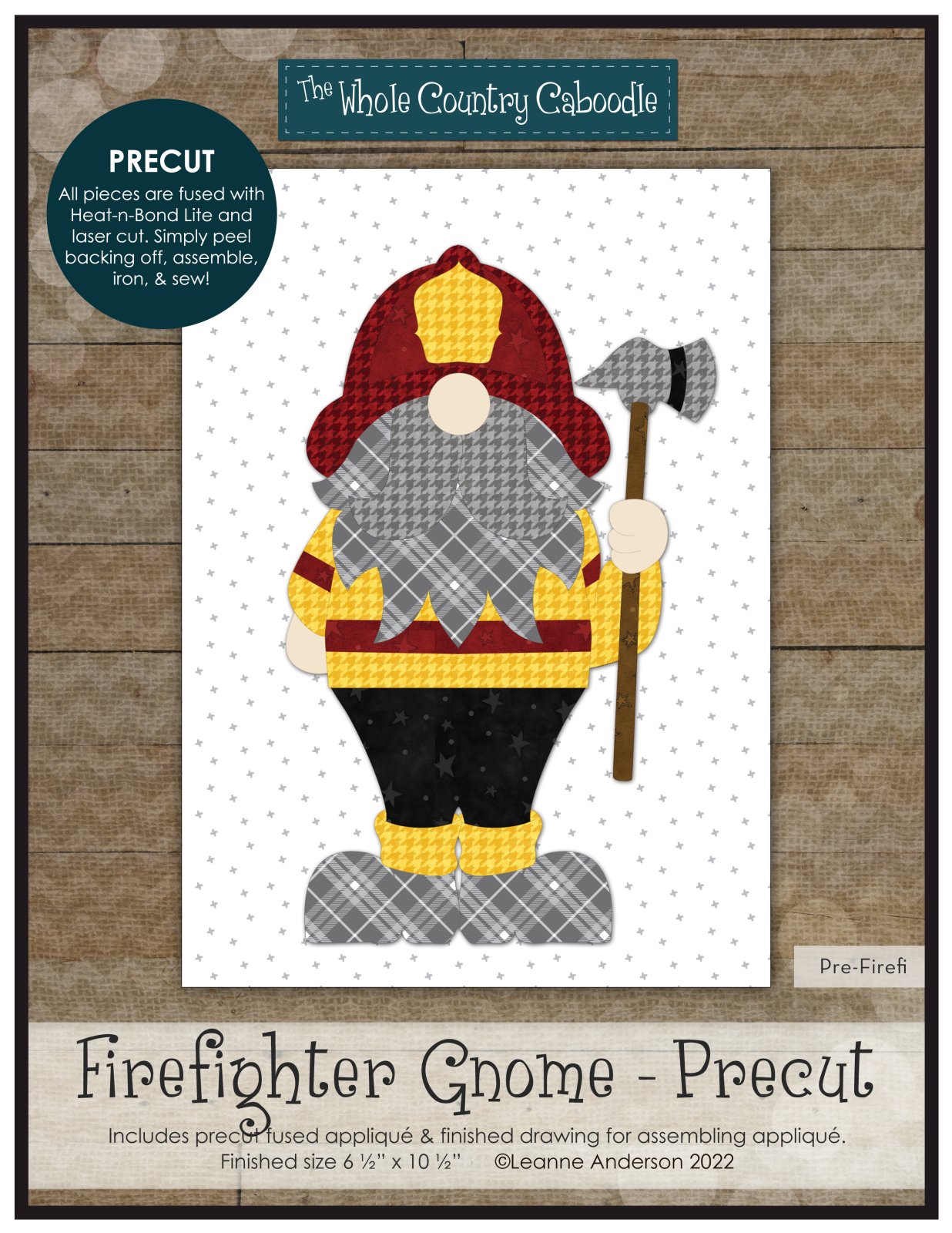 Firefighter Gnome Applique