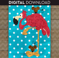 Flamingo & Mice Applique