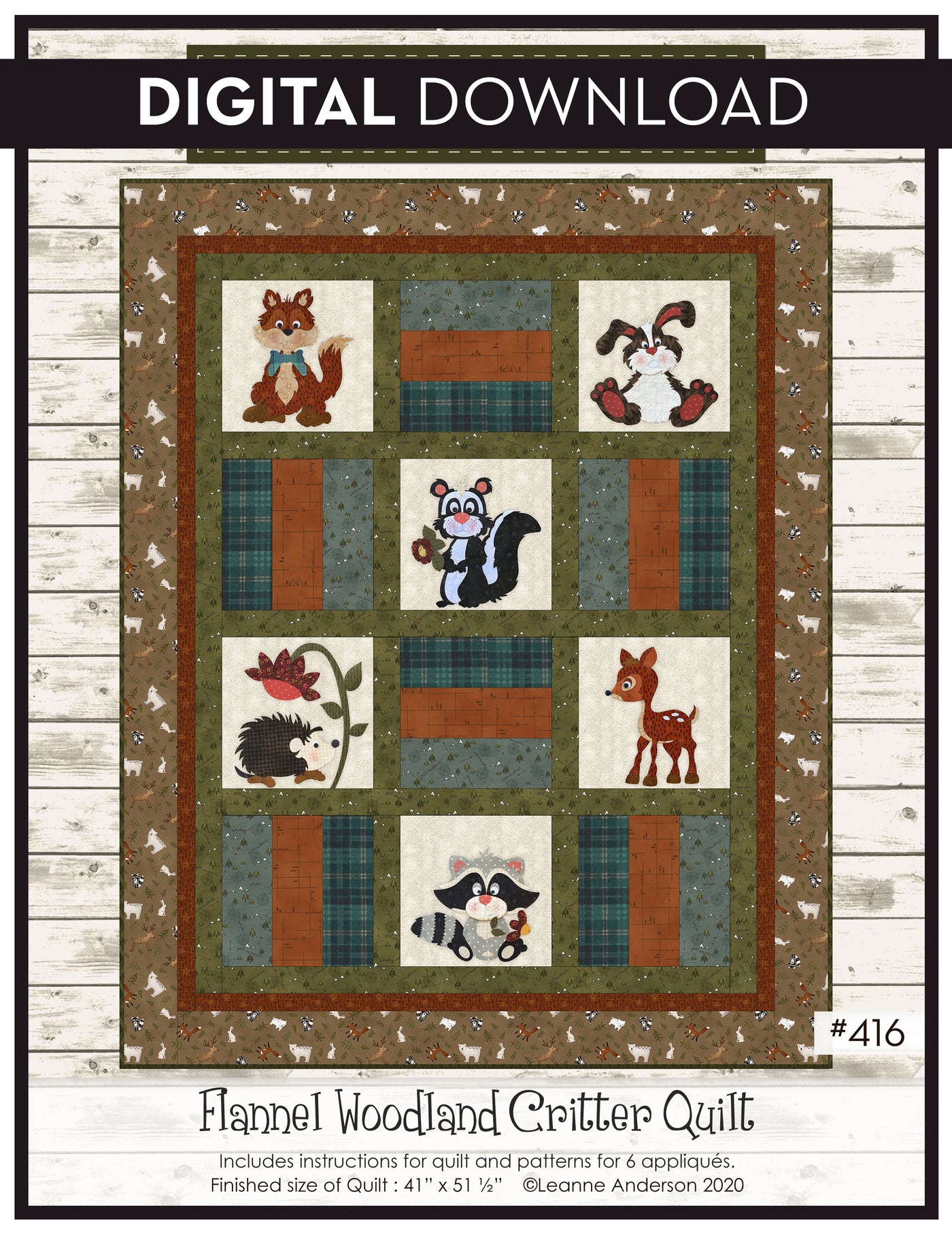 Flannel Woodland Critter Quilt Pattern