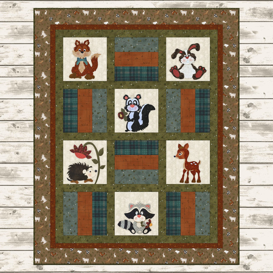 Flannel Woodland Critter Quilt Kit