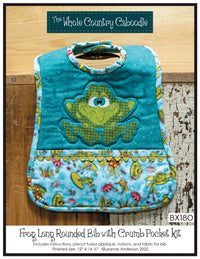 Frog Long Rounded Bib with Crumb Pocket Kit