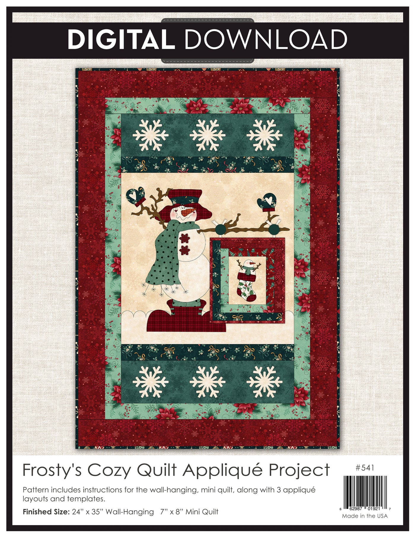 Frosty's Cozy Quilt Applique Projects