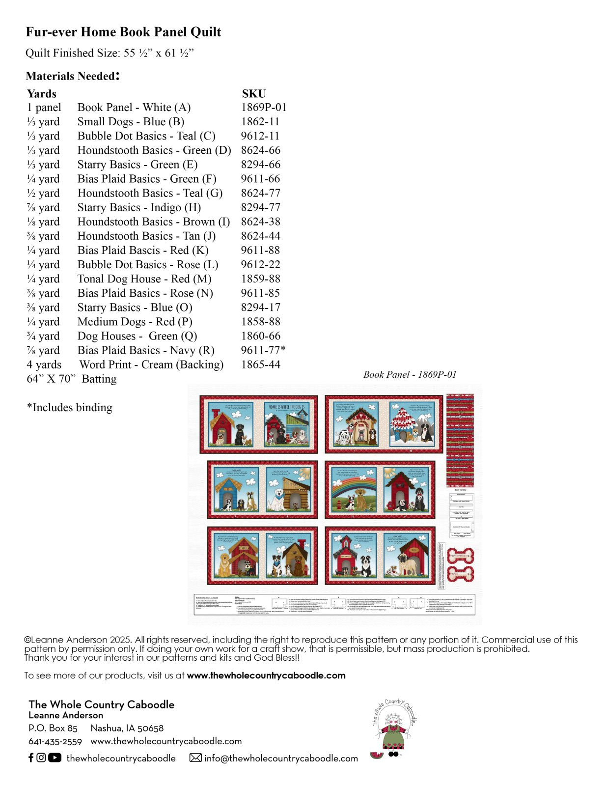 Fur-ever Home Book Panel Quilt Kit