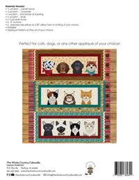 Furry Friends Applique Bench Pillow Pattern (Applique not included)