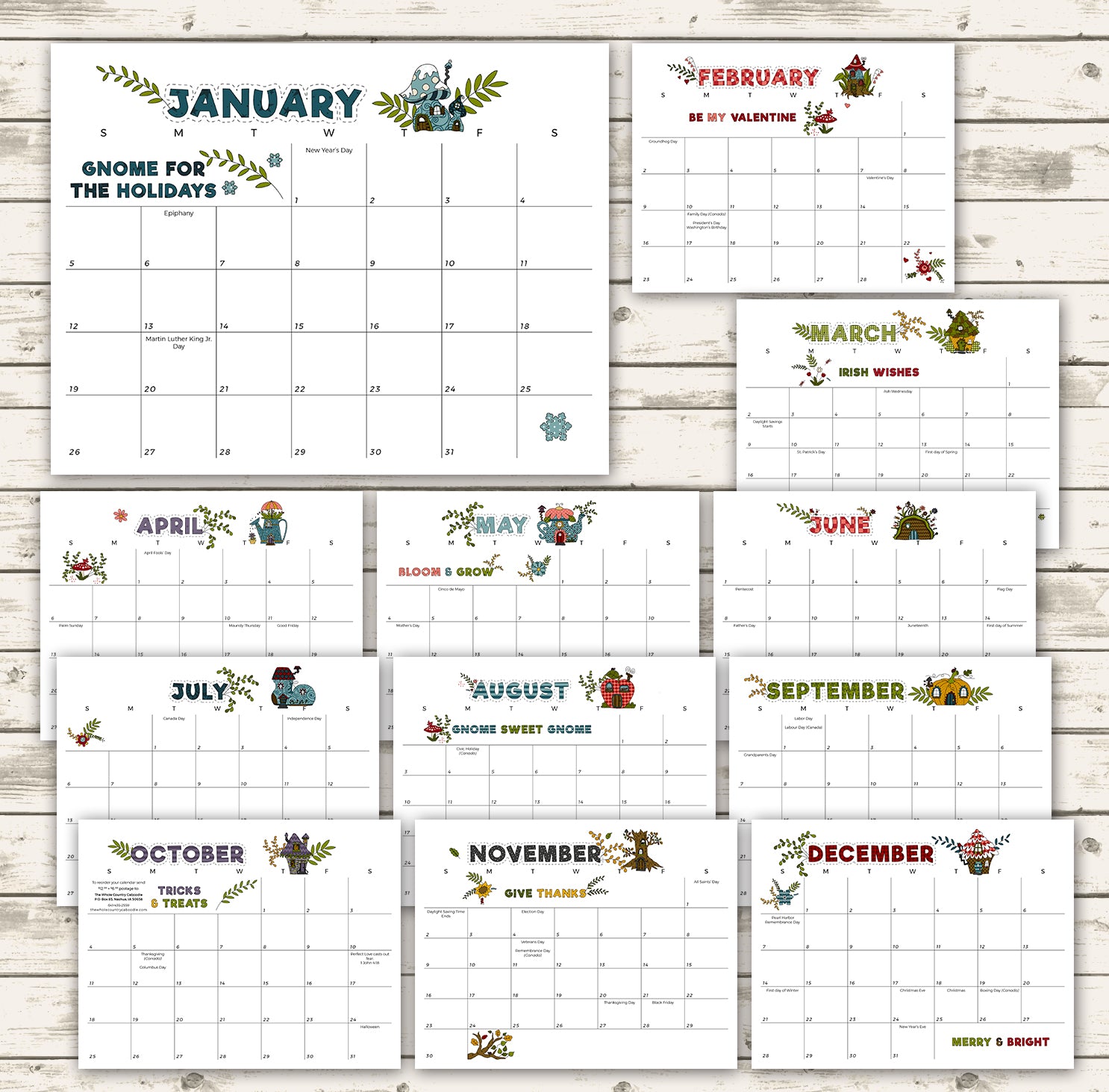 Gnome 2026 Calendar