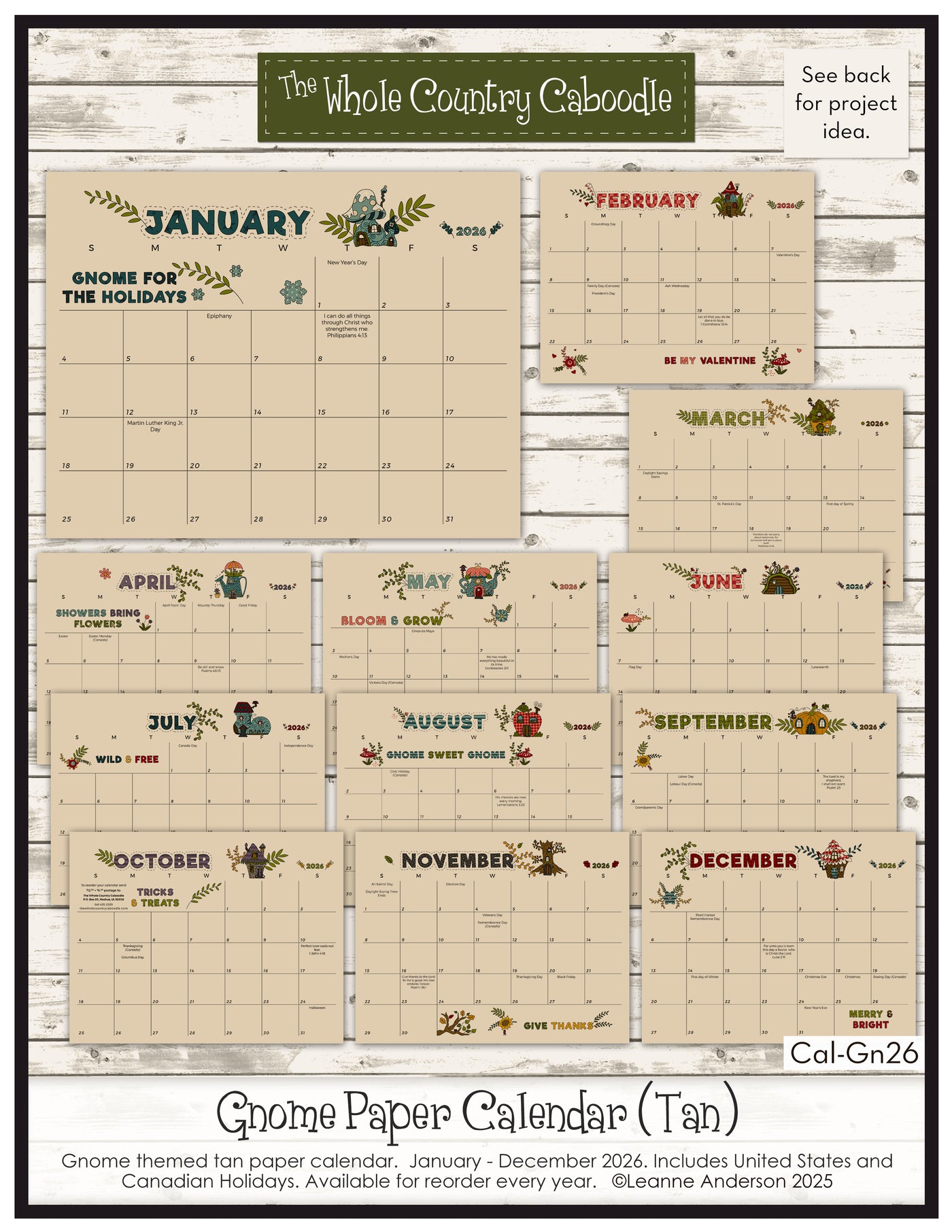 Gnome 2026 Calendar