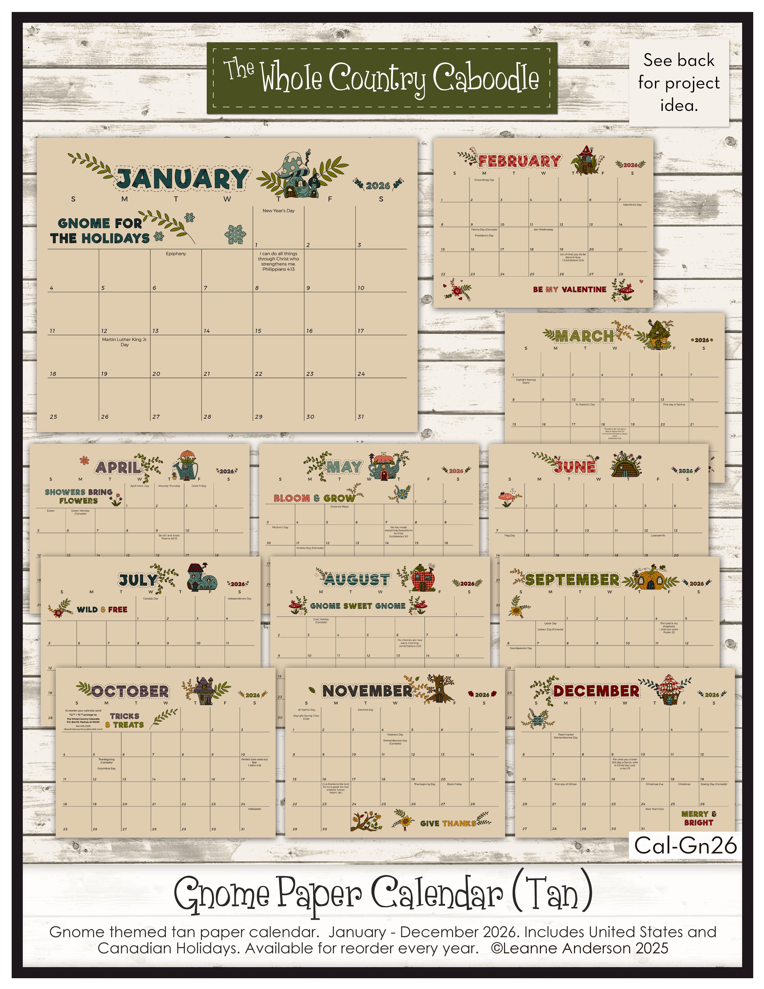 Gnome 2026 Calendar