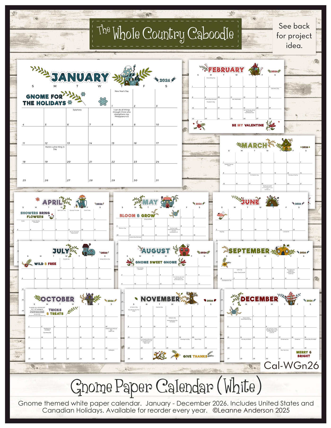 Gnome 2026 Calendar