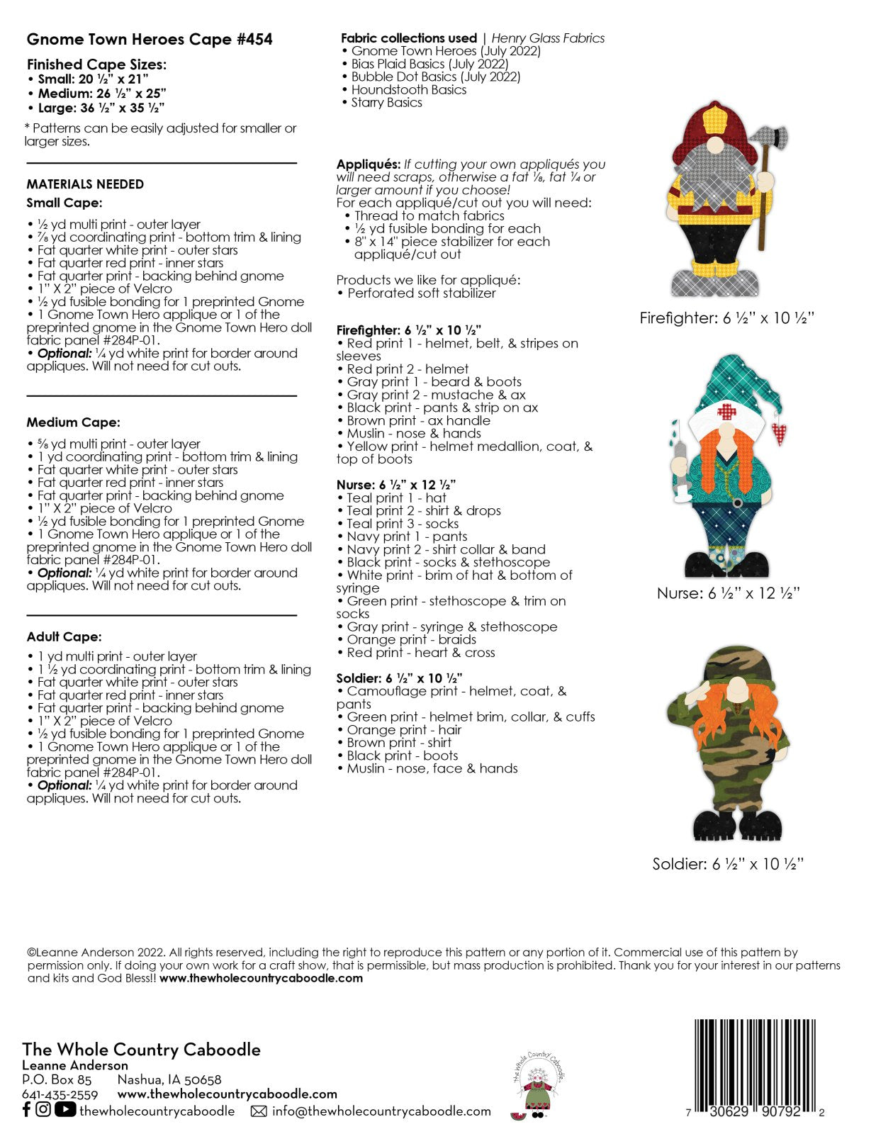 Gnome Town Heroes Cape Pattern