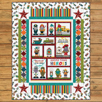 Gnome Town Heroes Panel Quilt Kit