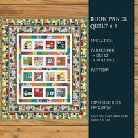 Gnome Town Heroes Book Panel Quilt Kit Version #2