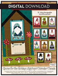 Canada Gnome for the Holidays Calendar Applique Quilt Pattern