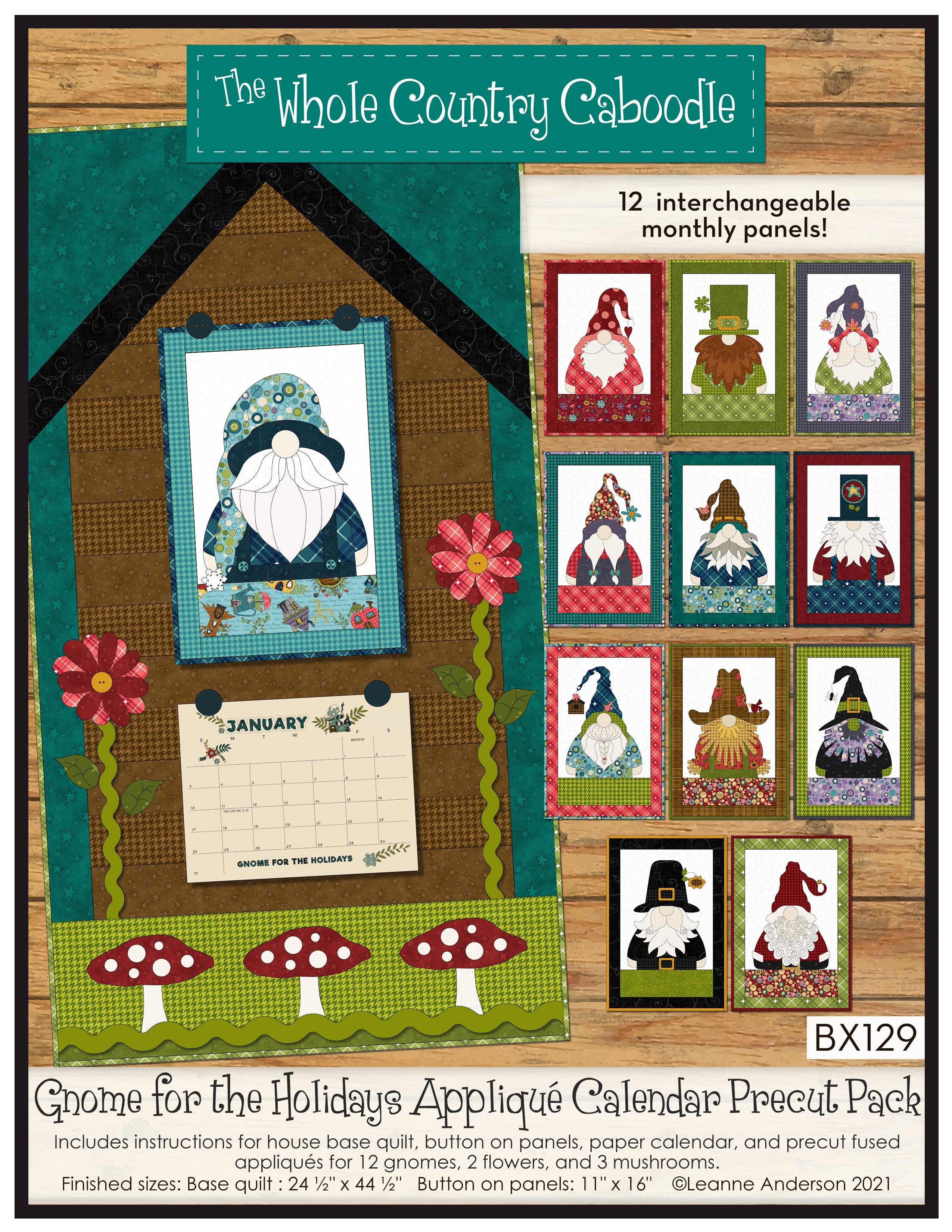Gnome for the Holidays Applique Calendar Quilt Pattern