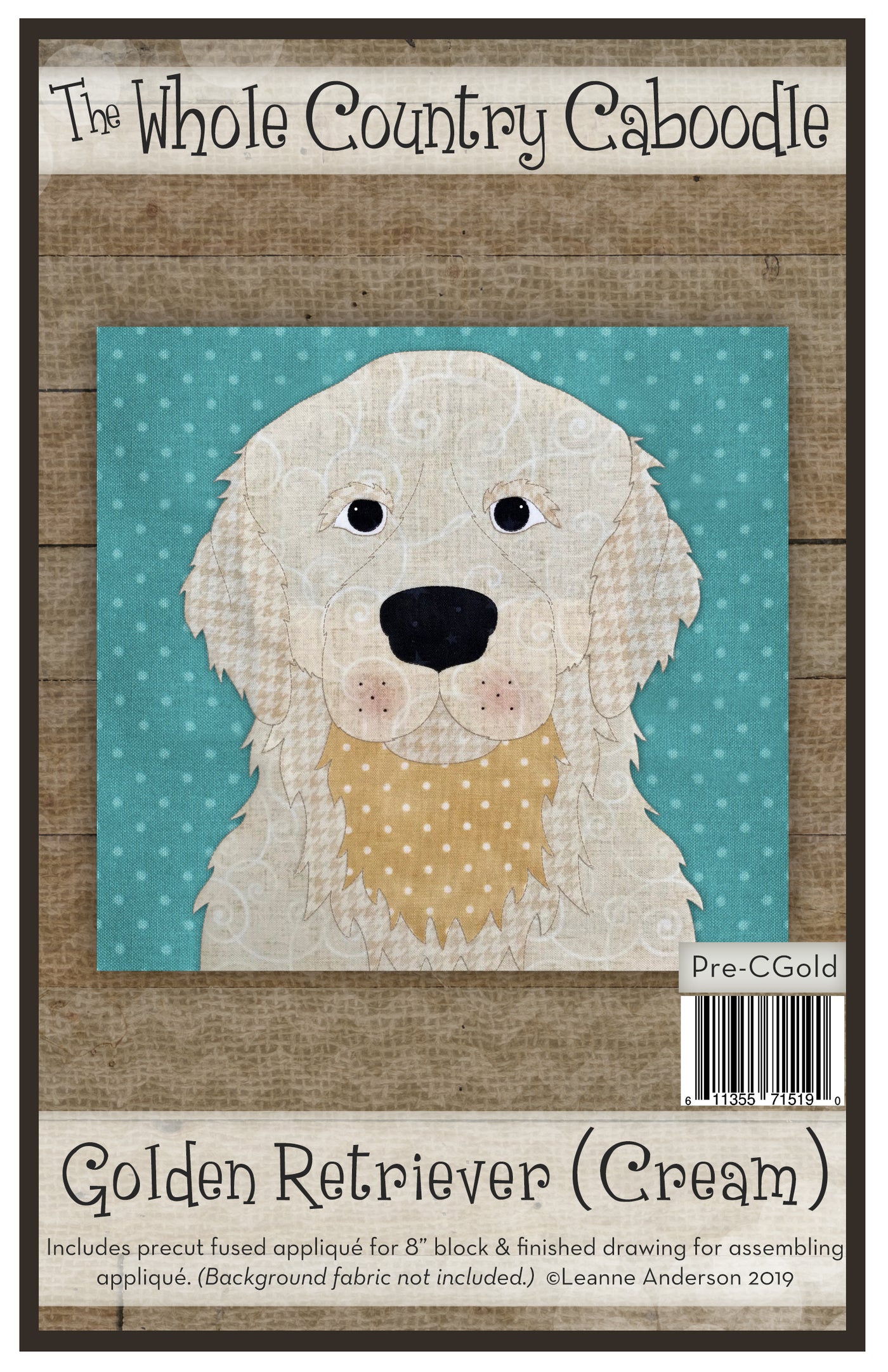 Golden Retriever Cream & Gold Applique