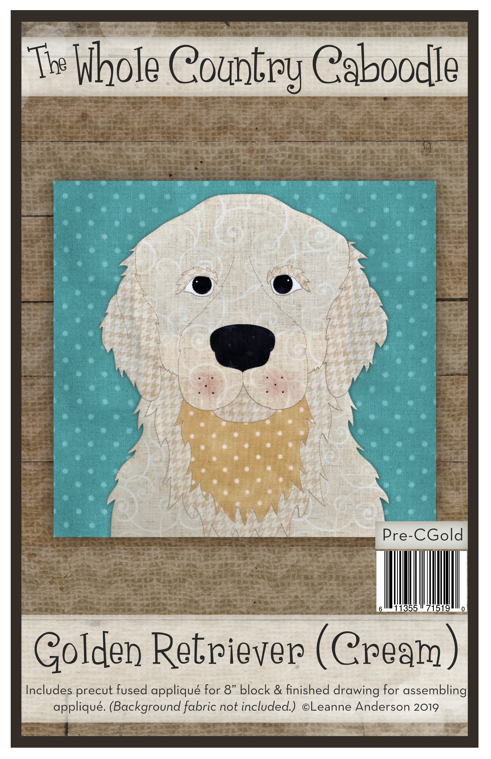 Golden Retriever Cream & Gold Applique