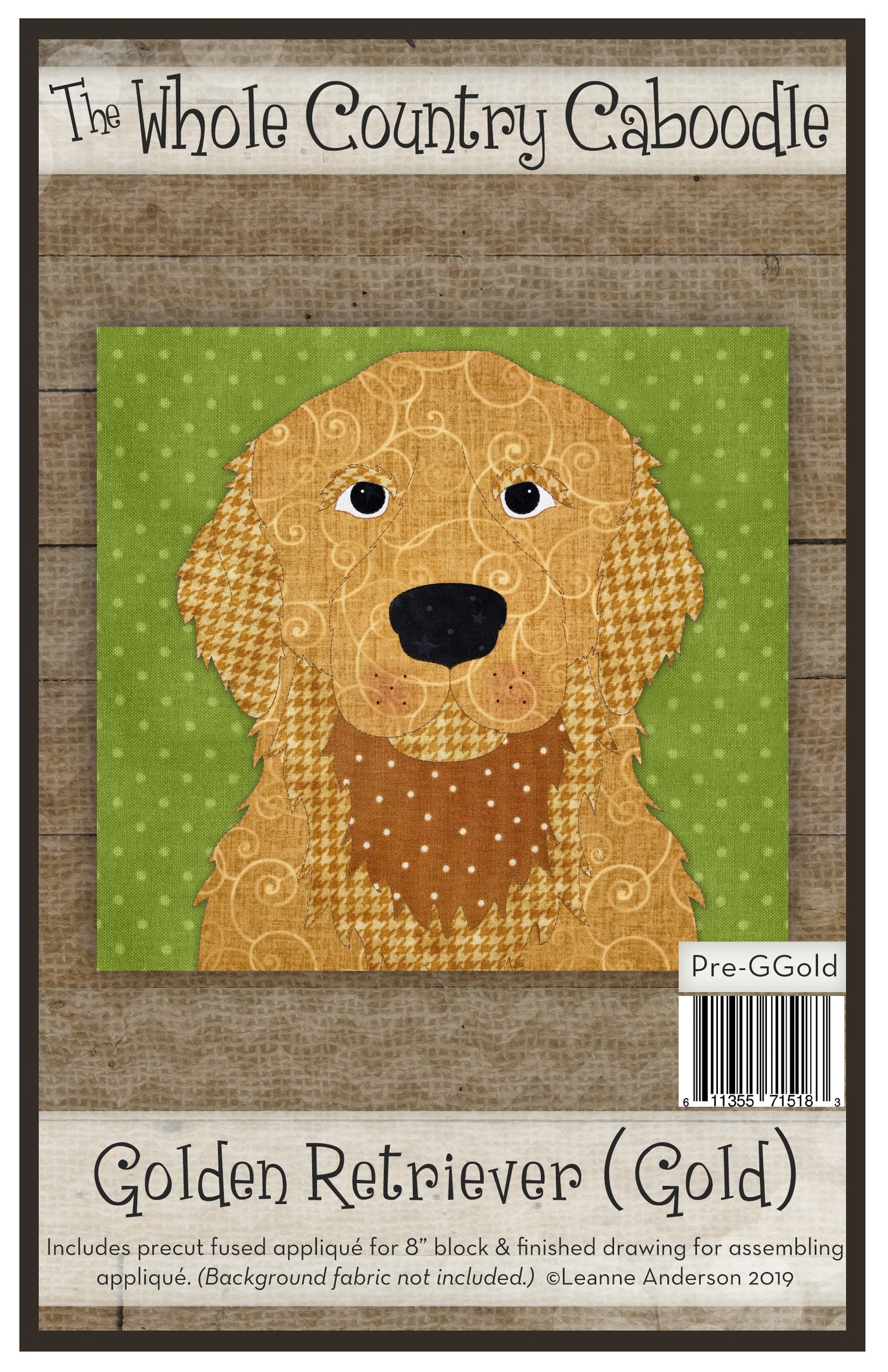 Golden Retriever Cream & Gold Applique
