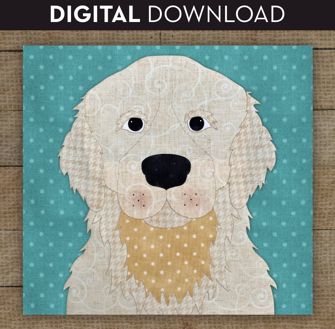 Golden Retriever Cream & Gold Applique