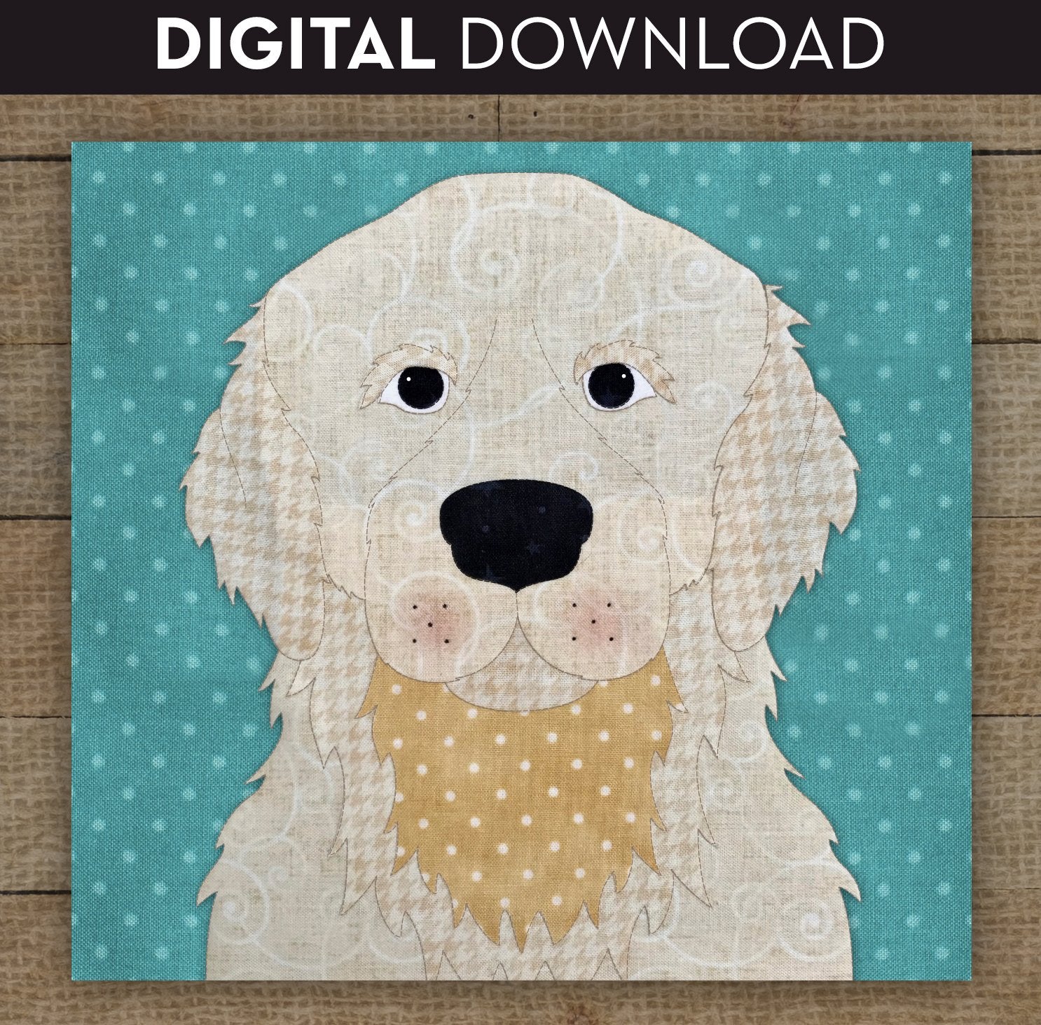 Golden Retriever Cream & Gold Applique