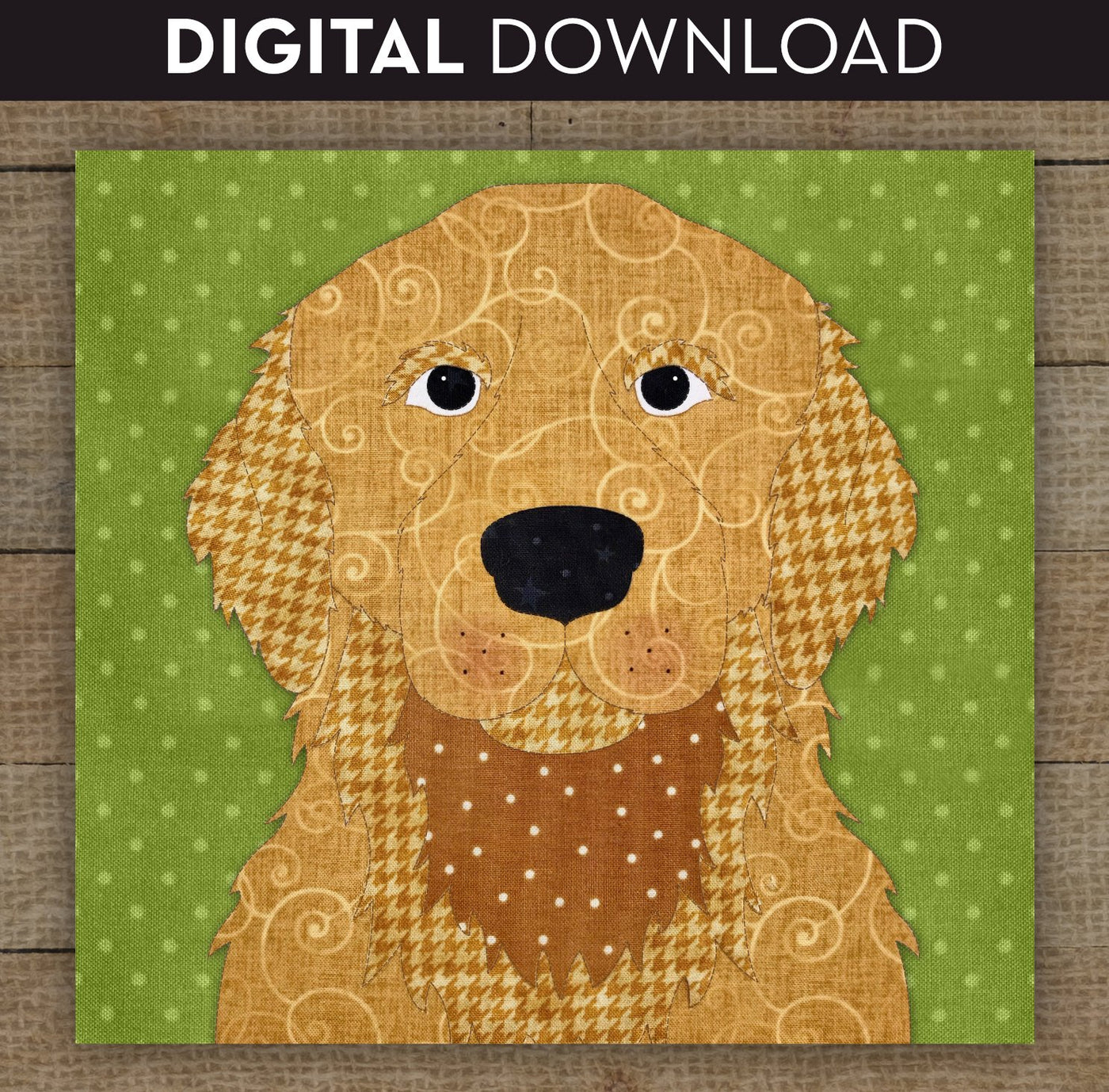 Golden Retriever Cream & Gold Applique