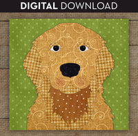 Golden Retriever Cream & Gold Applique