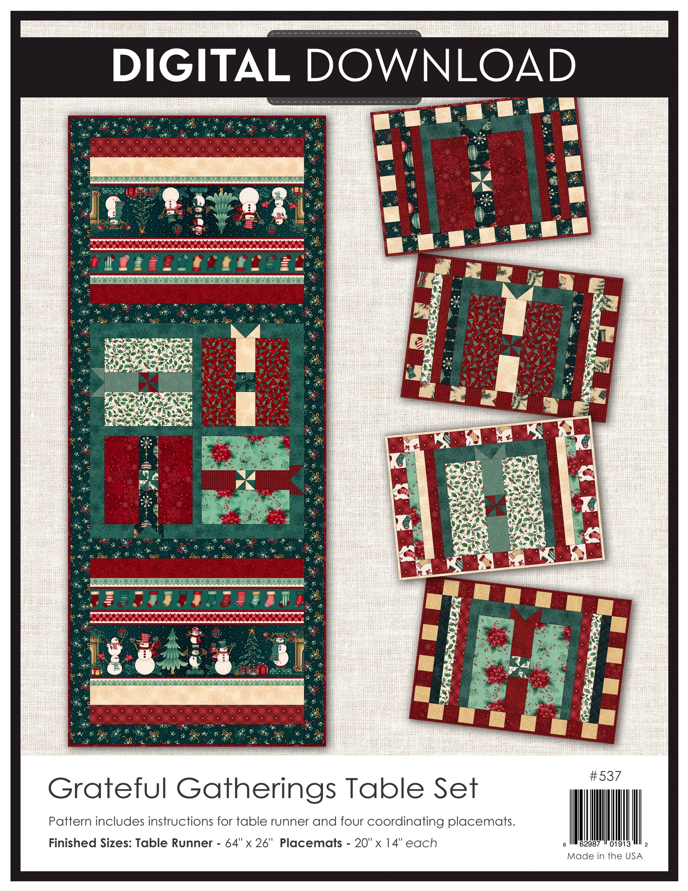 Grateful Gatherings Table Set Pattern