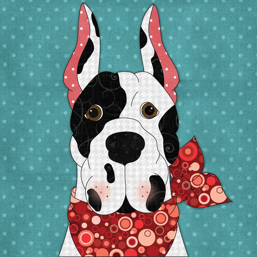 Great Dane Crop Ears Applique