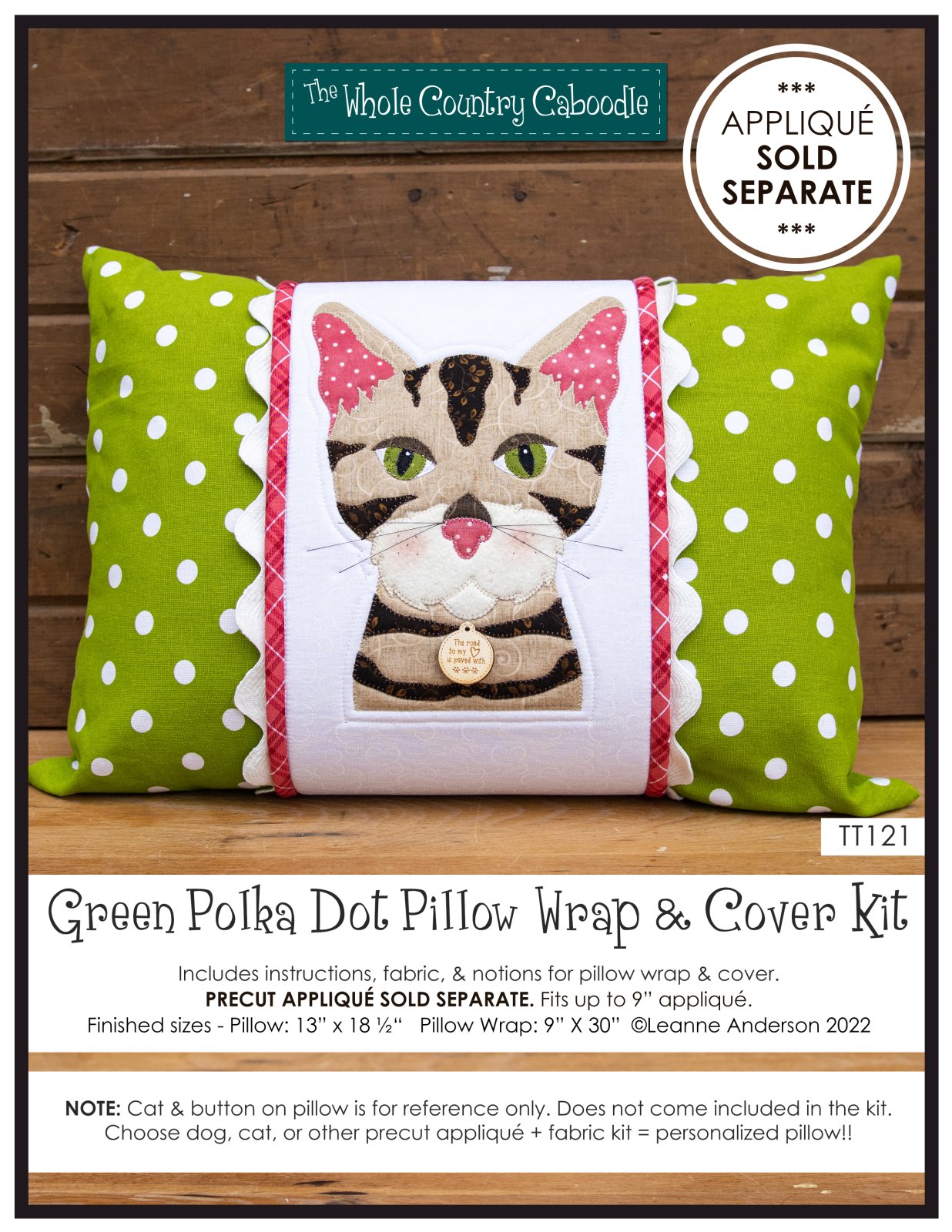 Green Polka Dot Pillow Wrap & Cover Kit