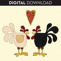 Chickens & Heart Applique