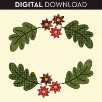 Leaf & Flower Frame Applique