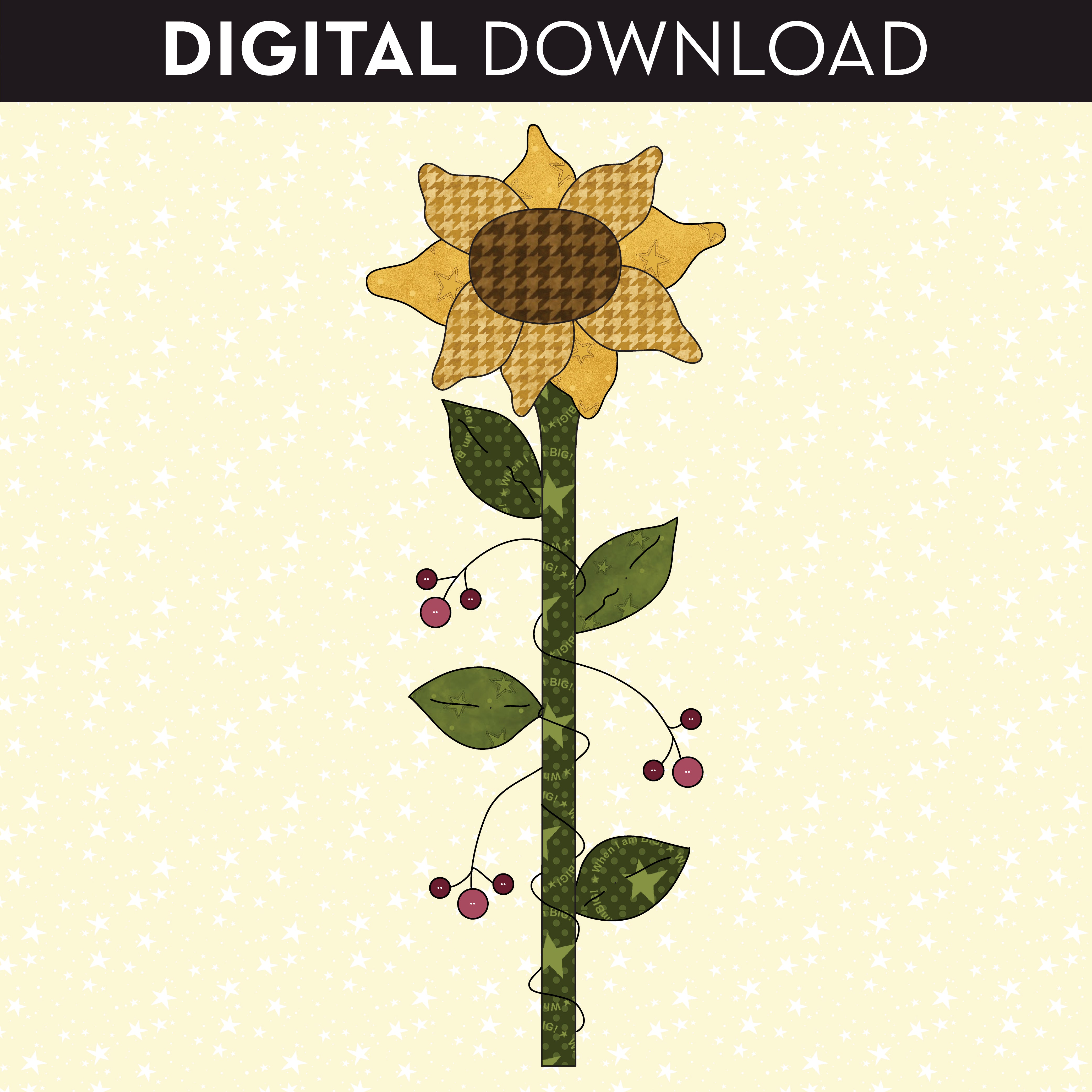 Sunflower & Berries Applique