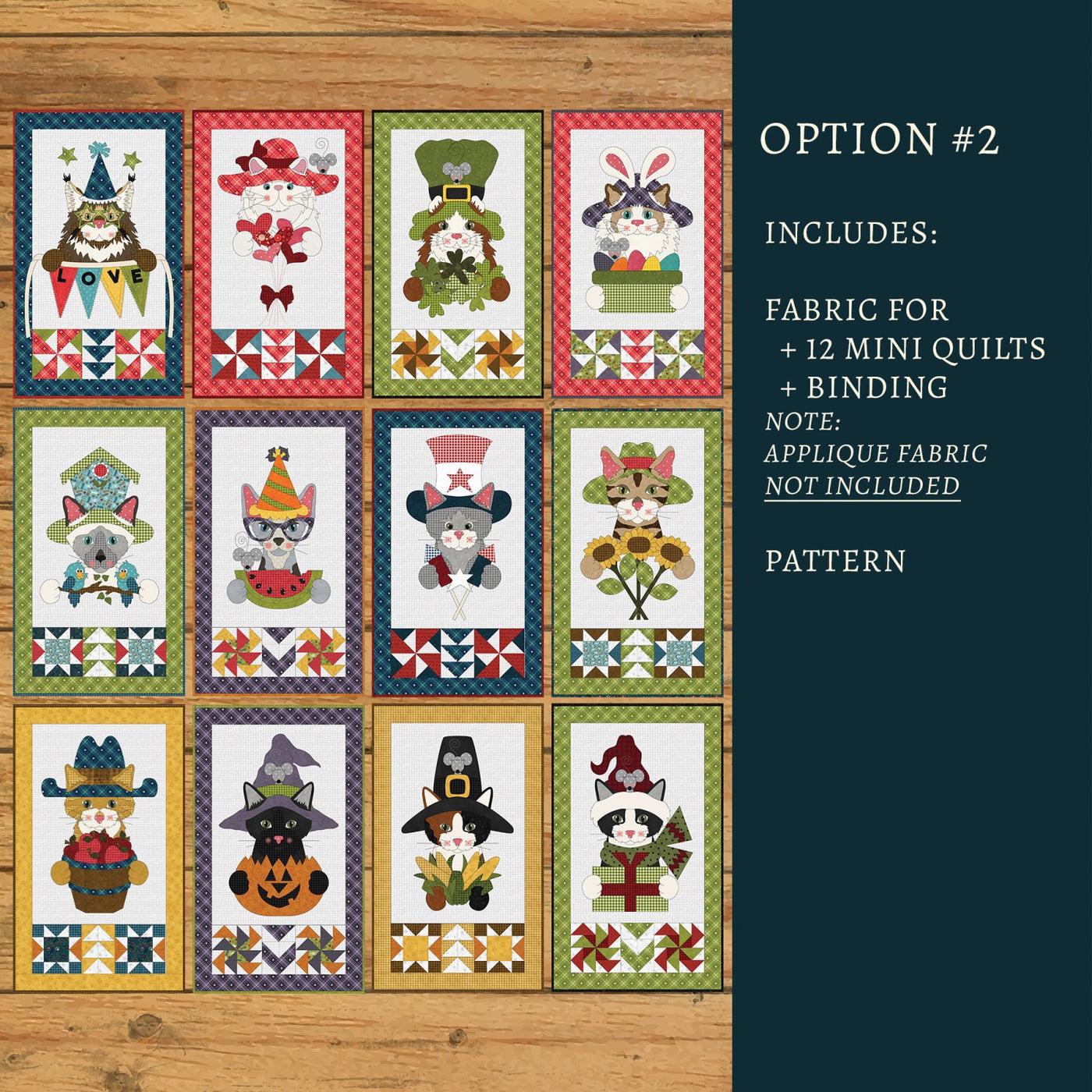 Hat on a Cat Applique Mini Quilts Kit