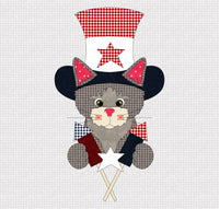 Tabby Hat On A Cat Applique