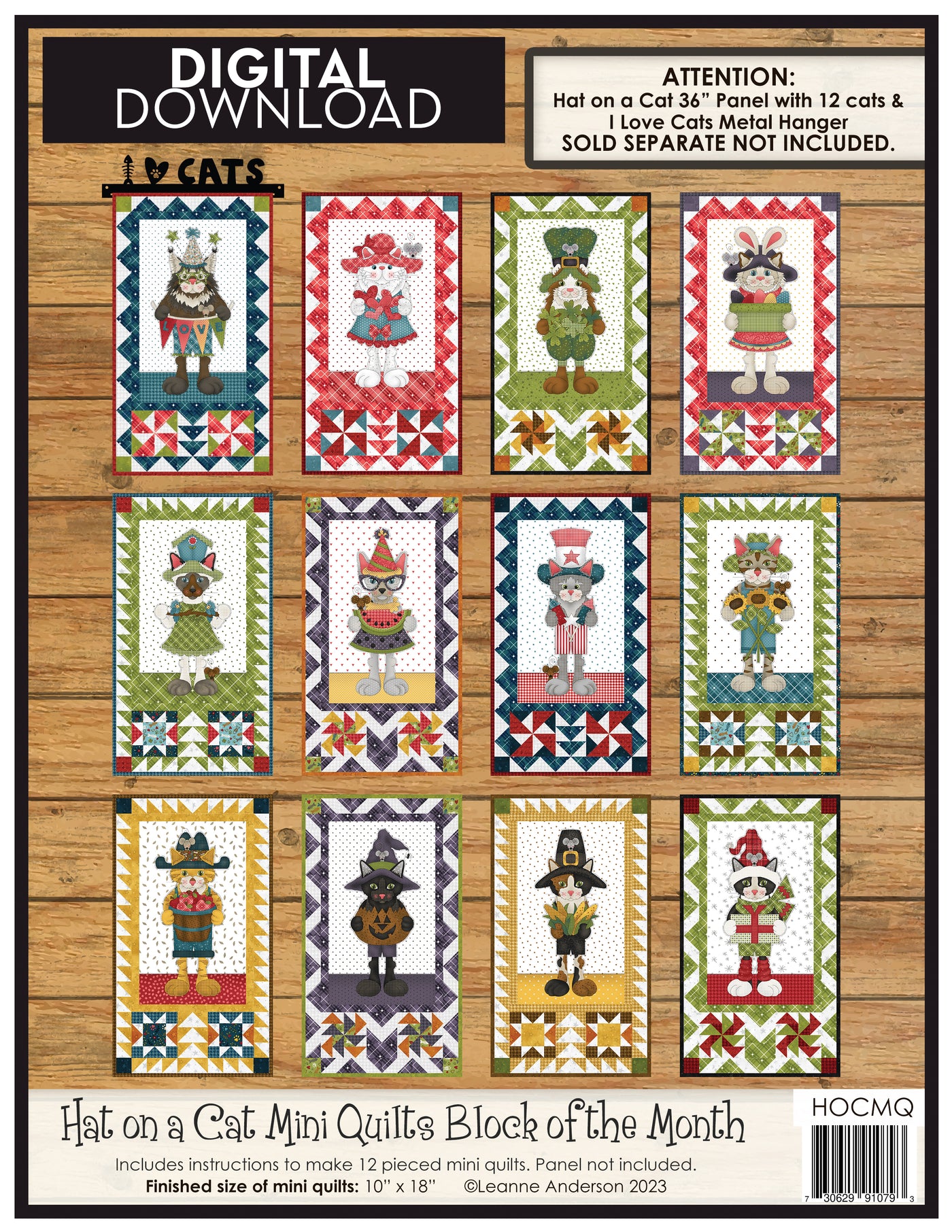 Hat on a Cat Mini Quilts Block of the Month Pattern